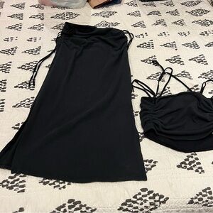 Daily Practice Retro Terry Cloth Tube Top and Midi Skirt Set Anthropologie NWT